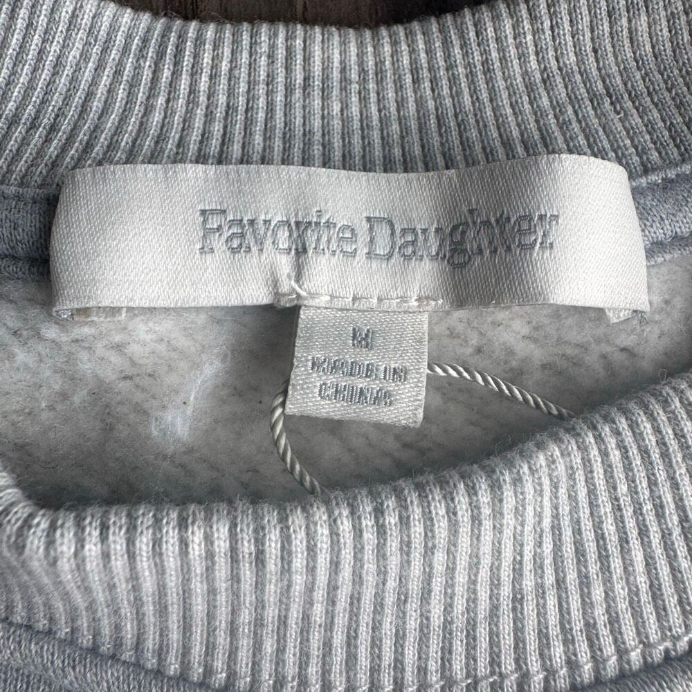 Favorite Daughter Collegiate Cotton Graphic Sweatshirt Size M Gray - Picture 8 of 8